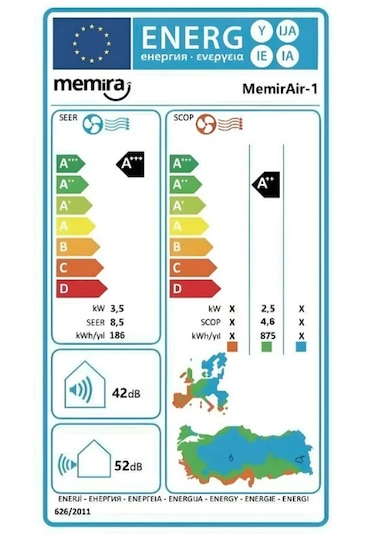 Memira MemirAir-1 12000 BTU A+++ Inverter WiFi Duvar Tipi Split Klima