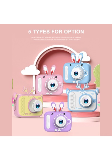 Vkemall Mavi Tavşan Desenli Çocuklar İçin Dijital Kamera - 1080p Video, 20mp Fotoğraf, 2.0" Ips Ekran, Oyun Ve Selfie Özellikleri, Dahili Li-poly Batarya