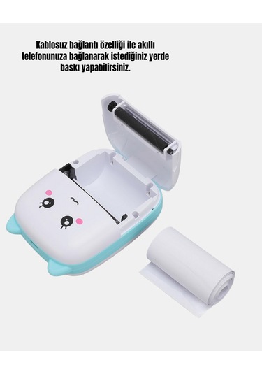 Mini Bluetooth Termal Yazıcı 1200mah Şarjlı Taşınabilir
