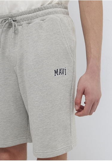 Mavi - Mavi Logo Baskılı Gri Şort 0410224-80018