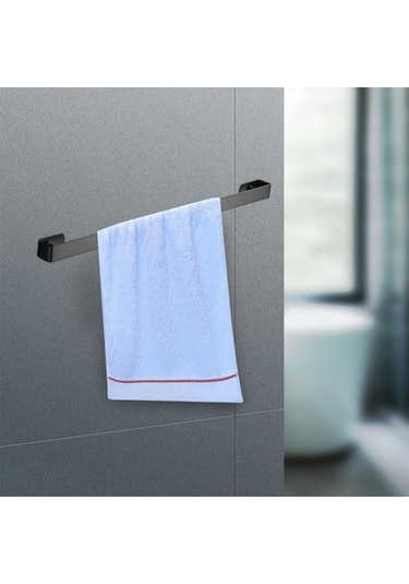 Bosphorusboutique02 Suntek Duvara Monte Tuvalet Havlu Askısı, Bar Askı, Siyah, 30cm, Mutfak/küçük Banyo Siyah