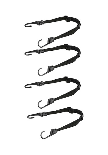 Motosiklet Kaskı İçin 1.5x Esnek Lastikli Kayış, Abs-nilon Malzeme, 60cm Siyah, 4 Adet Pj-13141b