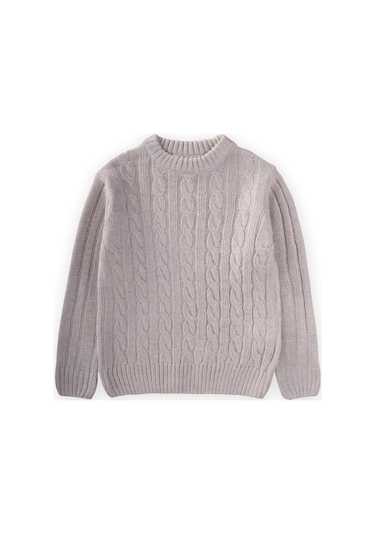 Cigit Saç Örgülü Kazak 1-8 Yaş Taş Taş