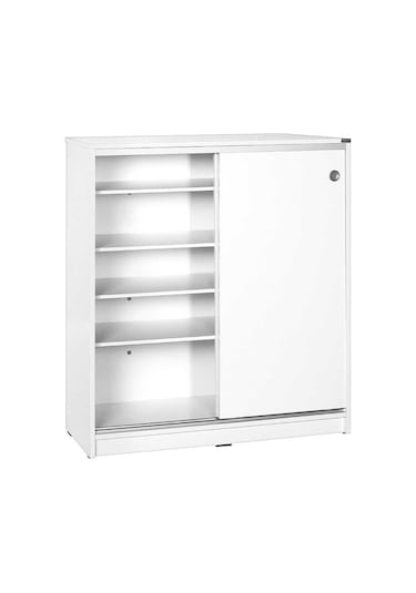 Diamond 5 Raflı Sürgülü Dolap - Beyaz