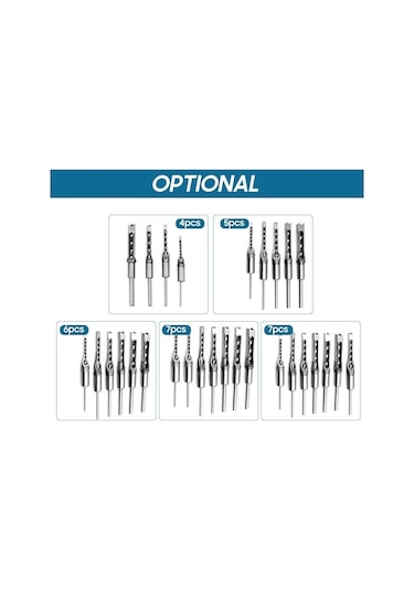 Xinxin Kare Delik Matkap Ucu Ağaç İşleme Delik Testere 5 Adet