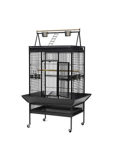 Dayang Papağan Kafesi Ayaklı Siyah 172 x 80 x 102.5 CM