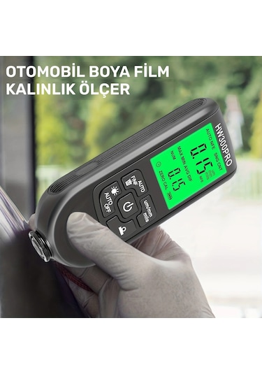 Hw-300pro Oto Boya Kalınlık Ölçer Fe Nfe 2000µm + 2 Fonksiyonlu Bardak Tutucu