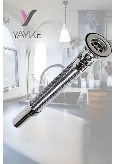 Yayke Körüklü Lavabo Sifonu Lavabo Gider Borusu Krom