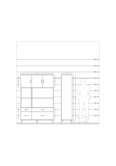 Hyperion Dolap 8 Raflı 4 Çekmeceli 3 Kapaklı 132x44x195 Çam-çam/aytaşı Atlas Çam/aytası