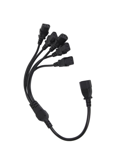 Fosenze C14 Erkekden 5 C13 Dişe Güç Dağıtıcı Kablosu - 10a 250v, 0.5m Uzunluk, Pvc Malzeme, Bilgisayar/monitör Uyumlu, Kablolu Karmaşıklığı Azaltır