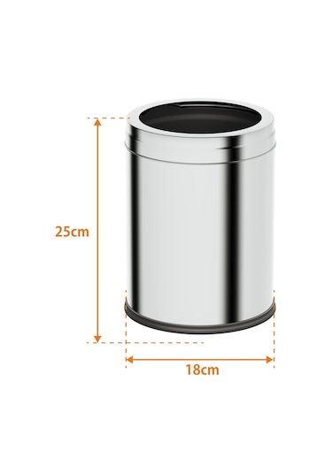 3 lt Tam Ürün Adını "Aqua Bagno Basic Çöp Kovası - Çemberli Tip - 3 L - Parlak Krom - 35.99.57.05.01