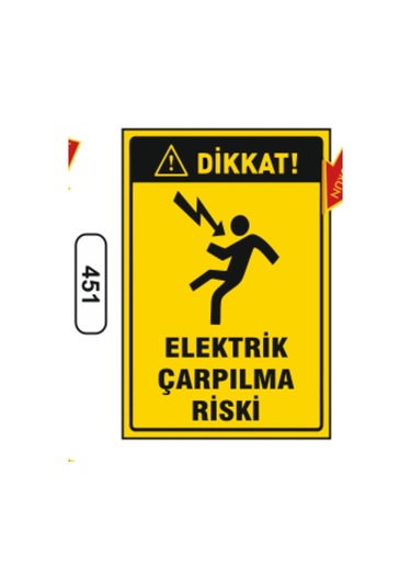 Dikkat Elektrik Çarpılma Riski Uyarı Levhası