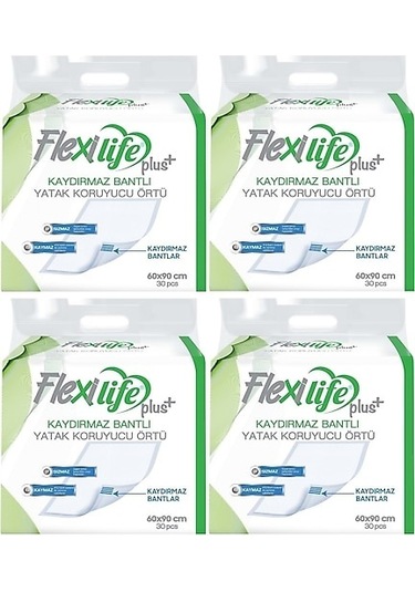 Flexilife Plus 60 x 90 CM Kaydırmaz Bantlı Yatak Koruyucu Örtü 30'lu x 4 120 Adet