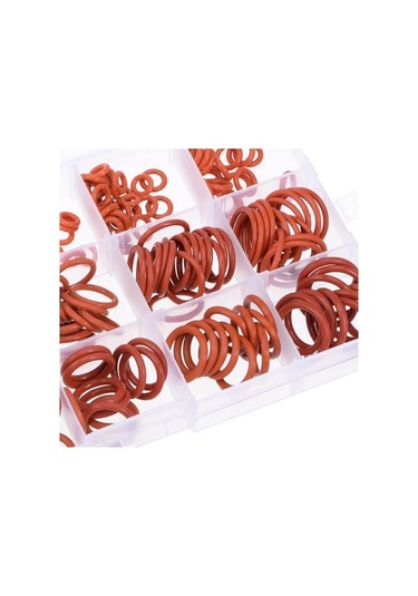 Pazly 225 Adet Kırmızı Silikon O-ring Seti - Metrik Vmq Conta Kiti