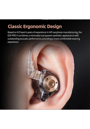 Willowhaven Kz Edx Pro X Kulak İçi Sahne Kulaklık - Ergonomik, Bakır Kablolu, Mikrosuz, Siyah EDX Pro X