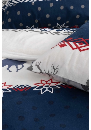 Cotton Collection Kışlık Pazen Tek Kişilik Nevresim Seti Winter Renkli