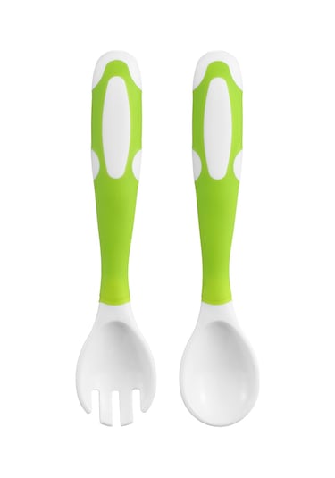 Moveevo Bebek Yeme Eğitimi Kaşığı Çatal Seti, Pp+tpe Malzeme, Saklama Kutusuyla, Yeşil Xls08 Çok Renkli