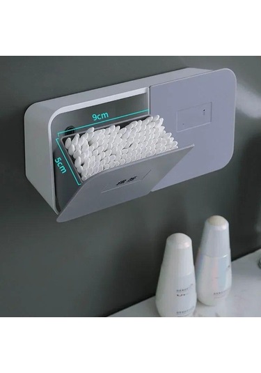 Mor Banyo Organizatör Pamuk Pedleri Depolama Plastik Çubukla Tutucu Duvara Monte Tampon Konteyner Pamuklu Çubukla Tutucu Kozmetik Organizatör Mor