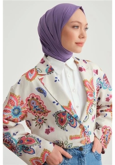 Armine Beli Tokalı Desenli Ceket 24y5407 Pembe Çok Renkli