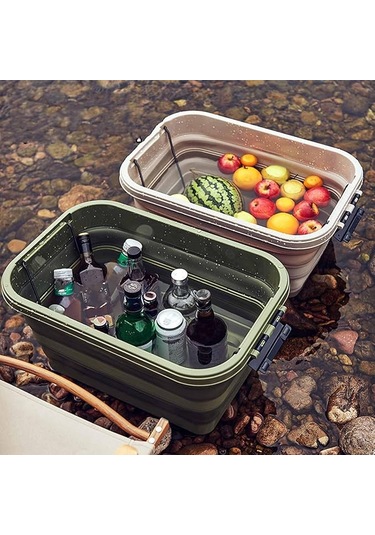 Katlanır Kamp Piknik Sepeti Yeşil