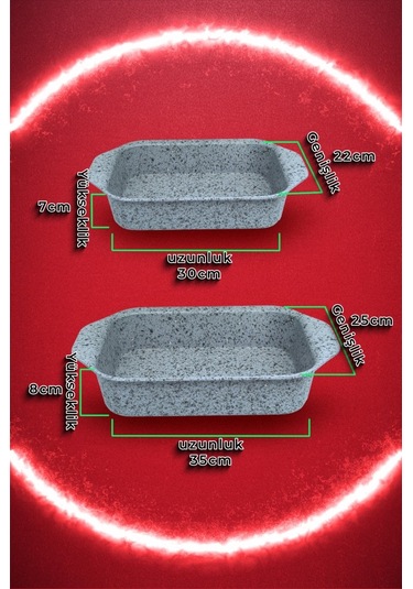 Brioni Stone-age Çizilmez Yanmaz Yapışmaz 2'li Fırın Tepsi Seti Gri