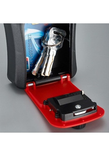 Kırmızı Şifreli Anahtar Ve Eşya Saklama Güvenlik Kasası