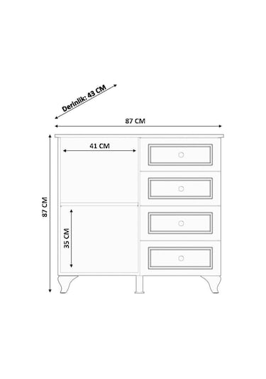 Rabi Mobilya Beyza Country Çok Amaçlı Mini Şifonyer