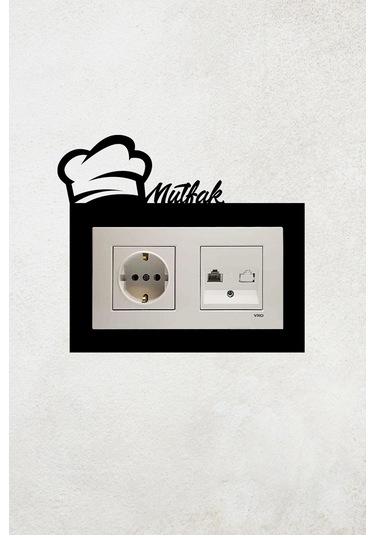 Mutfak Tasarım 2li Priz Çerçevesi İç Ölçü 15,5x8,4 Cm Mutfak Desen Duvar Süsü - Mutfak Dekorasyon