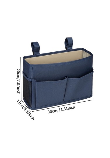 Trendooze Dergi İçin Hafif Lacivert Başucu Caddy Asılı Yatak Düzenleyici Lacivert