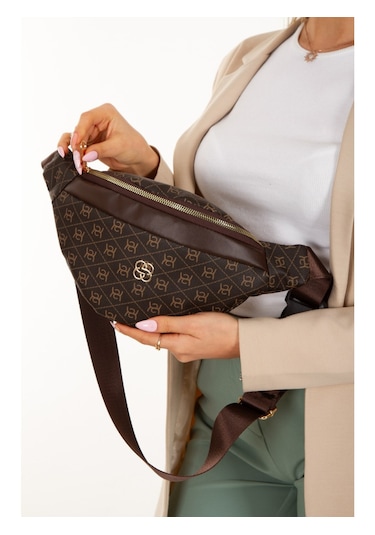 Newish Polo Kadın Desenli Çapraz Omuz Askılı Bel Omuz Çanta Kkhve