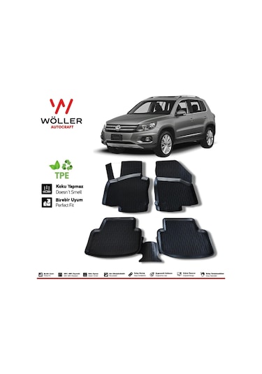 Volkswagen Tiguan Paspas 2007 2015 Arası 3d Havuzlu Paspas