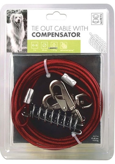 M-pets Compansatör Çelik Köpek Bahçe Bağlama Halatı 5 M 244-58014.01