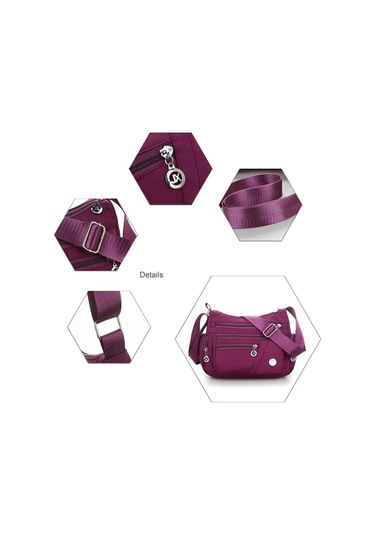 Kadınlar İçin Loveontop Crossbody Su Geçirmez Tote Casual Naylon Antrasit - Siyah