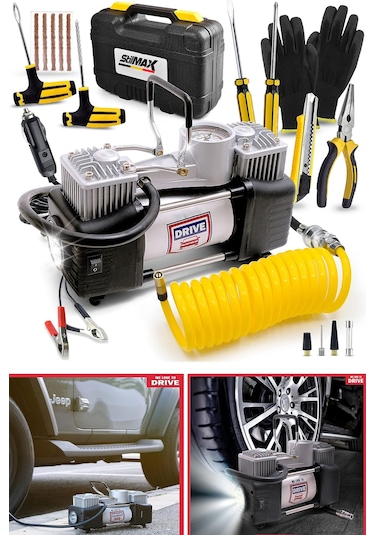 Stilmax STL12HK 12v 150psi Çakmaklı Çift Piston Hava Kompresörü