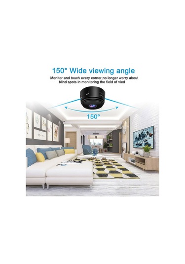 Mini Kamera Ev Gözetim Kamerası Görüntülü Arama Kızılötesi Gece Görüşü Hareket Algılama Ev Araba İç Mekan Dış Mekan Güvenlik Siyah