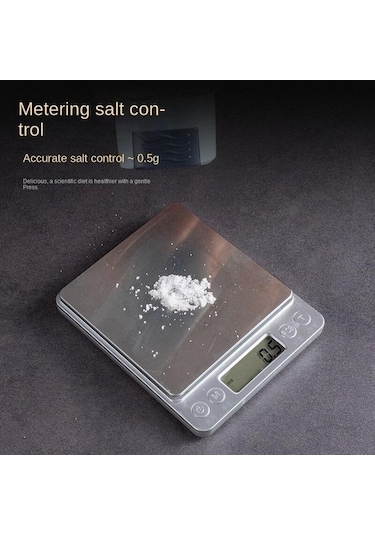 Besthome1 Kontrol Tuz Şişesi Cam Baharat Şişesi Ev Basın Tipi Kantitatif Mutfak Tuzluk Baharat Şişesi Gri Renk Gri