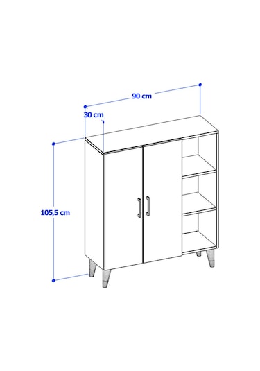 Vega Çok Amaçlı Dolap - Atlas Çam - Beyaz