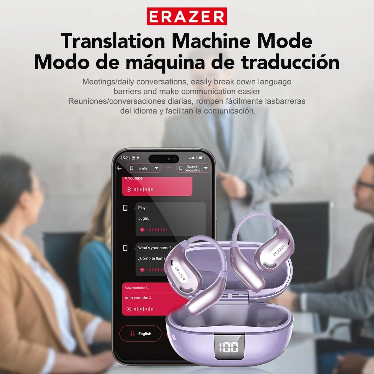 Dofolink Xt66pro Açık Kulaklı Bluetooth Kulaklık - Aı Canlı Çeviri 135 Dil, Uzun Pil Ömrü, 5.4 Versiyon, Ticaret Ve Seyahat İçin, Demir Gri