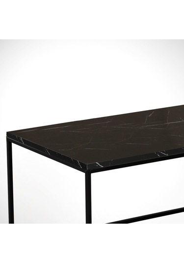 Cosco Siyah Mermer Orta Sehpa Metal & Orta Masa Royal/Metal Ayak