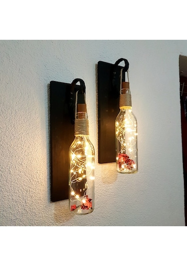 Led Işıklı, Mat Siyah Renkli Duvar Aplik, 2’Li Set