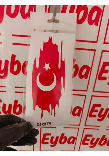 Türk Bayrağı 16x7 Cm Baskes 1 Adet Renkli Baskı Sticker, Bisiklet, Karavan,otomobil,çocuk