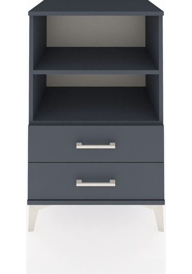 Hyperion Komodin 2 Raflı 2 Çekmeceli 60x44x96 Antrasit-antrasit Antrasit