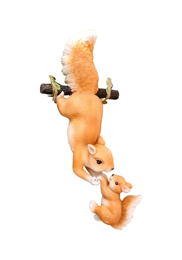 Yunboo Ahşap Gövde Sincap Figürü, Dış Mekan Bahçe Süs Eşyası, Dayanıklı Reçine Materyal, Doğal Görünüm, Asma Tasarım, Ev Bahçe Dekorasyonu 2 Adet