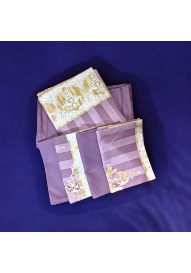 Çift Kişilik Mor Desenli 160 220 Nevresim Takımı Mor