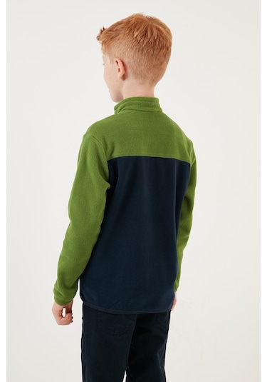 Lela Yumuşak Dokulu Yarım Fermuarlı Renk Bloklu Dik Yaka Unisex Çocuk Polar 5905004 Yeşil-Lacivert Lela Yumuşak Dokulu Yarım Fermuarlı Renk Bloklu Dik Yaka Unisex Çocuk Polar 5905004 Yeşil-Lacivert