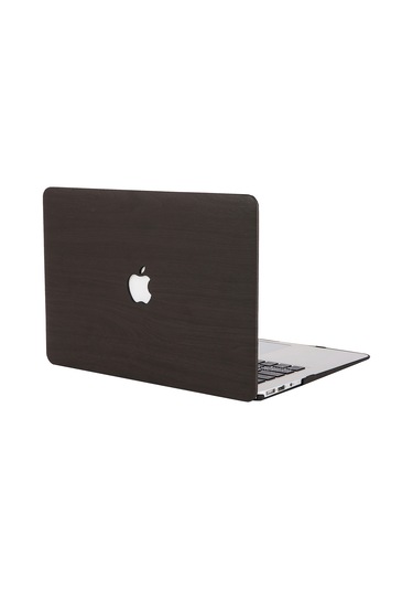 Macbook Air Kılıf 13 İnç Wood01 Eski Usb'li Model 2010-2017 A1369 A1466 İle Uyumlu Siyah