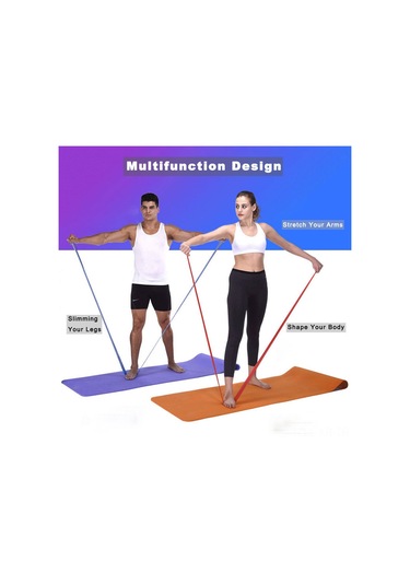 Xiyyadms 5 Seviye Dirençli 5'li Pilates Bandı Seti - Ev, Spor Salonu Ve Seyahat İçin Esneme Ve Fitness Diğer