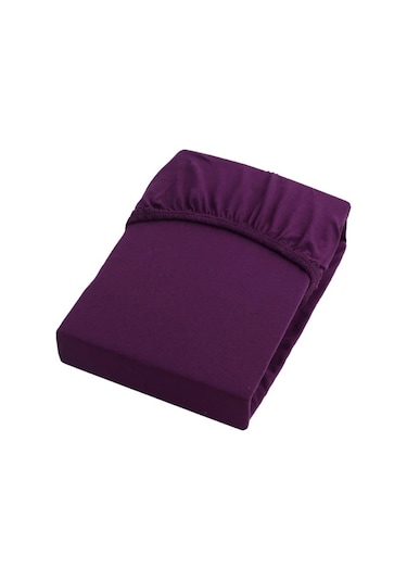 Şanlı Tek Kişilik Penye Lastikli Çarşaf Mor