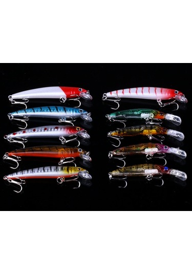 Hengjıa Set056 56 Parça Payet Seti Metal Payetler Sahte Yem Taze Levrek Balıkçılık Yem Seti, Uzunluk: 3 İla 10cm, Kutulu