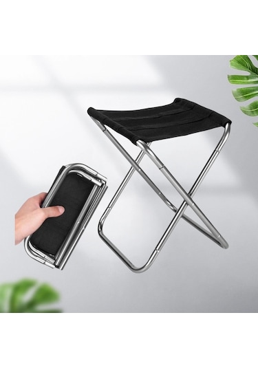 Ambition Taşınabilir Katlanabilir Sandalye Açık Mini Kamp Plaj Siyah